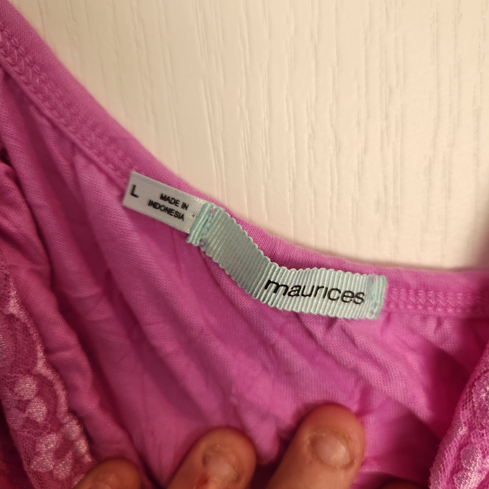 Maurices Lavender Lace Cami Top Size L Euc - Picture 4 of 5